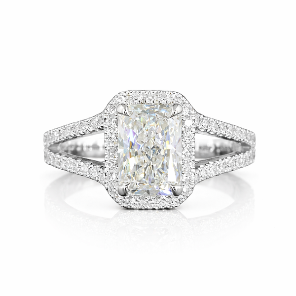 SOLSTICE | 2.54 Radiant Diamond Split Shank Ring in 14K Yellow Gold - Lab Grown Diamond