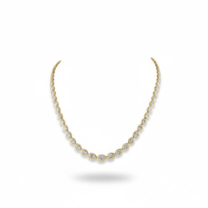 SOVEREIGN | 20.87 Ct Oval Diamond Riviera Necklace in 14K Yellow Gold