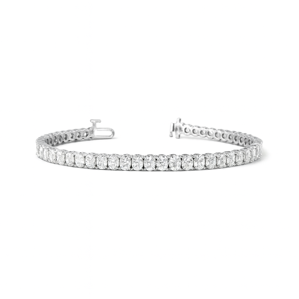 sparkle | 8.68 ct oval diamond tennis bracelet in 14k white gold