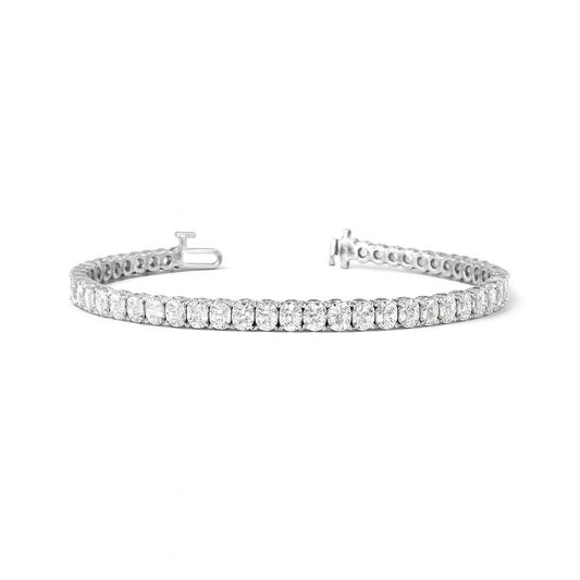 SPARKLE | 8.68 Ct Oval Diamond Tennis Bracelet in 14K White Gold