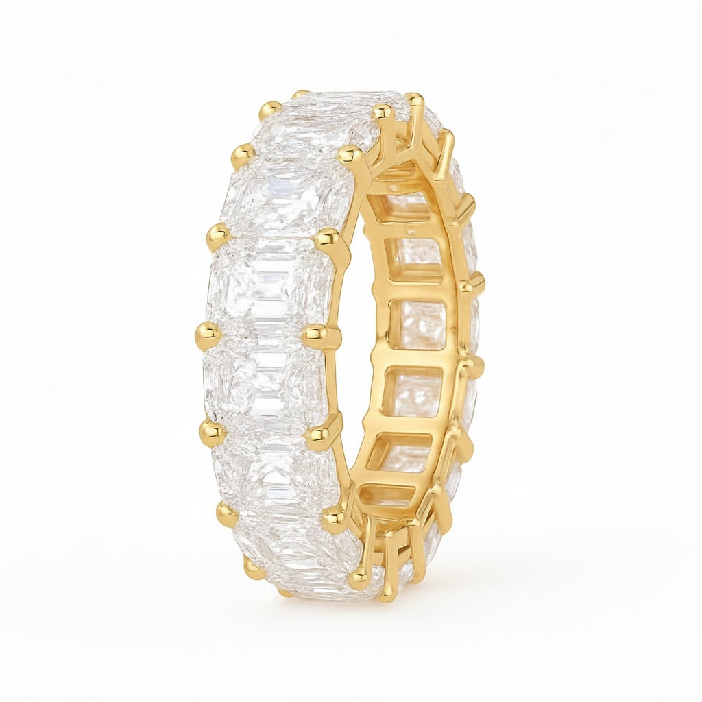 starlight | 7.84 carat radiant ring in 18k yellow gold - lab grown diamond