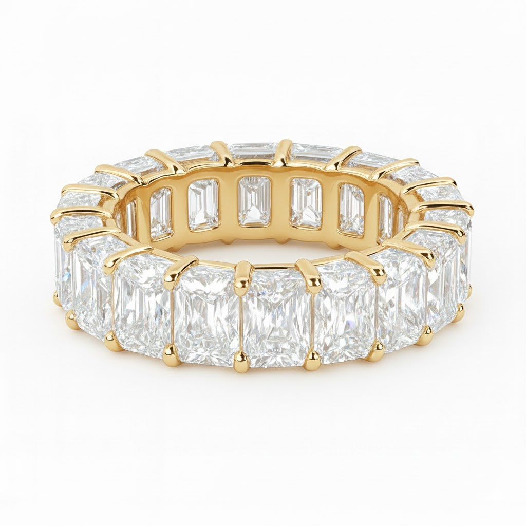 starlight | 7.84 carat radiant ring in 18k yellow gold - lab grown diamond
