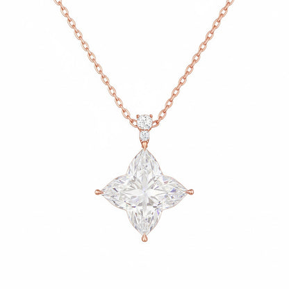 STELLA | 5.11 Ct Bloom Diamond Cluster Pendant in 14K Rose Gold