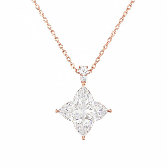 STELLA | 5.11 Ct Bloom Diamond Cluster Pendant in 14K Rose Gold