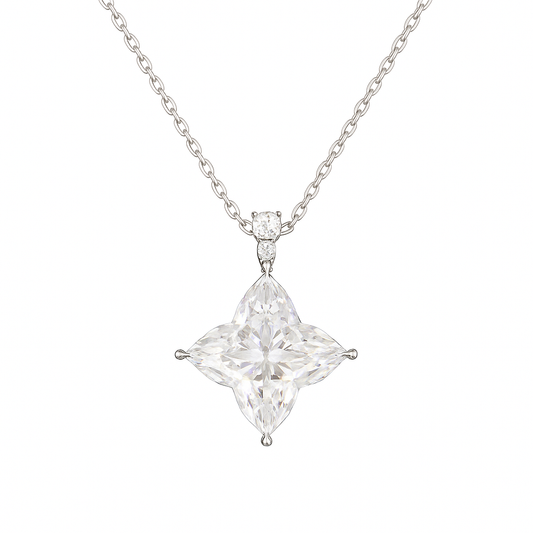 STELLA | 5.11 Ct Bloom Diamond Cluster Pendant in 14K White Gold