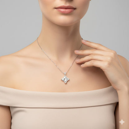 STELLA | 5.11 Ct Bloom Diamond Cluster Pendant in 14K White Gold