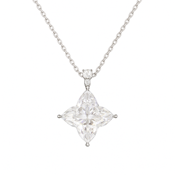 STELLA | 5.11 Ct Bloom Diamond Cluster Pendant in 14K White Gold