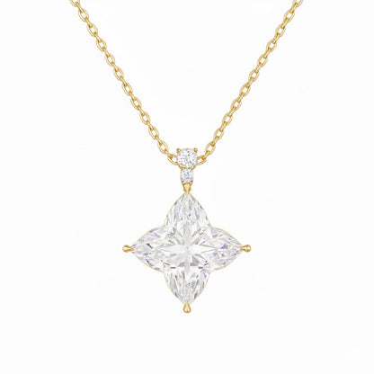 STELLA | 5.11 Ct Bloom Diamond Cluster Pendant in 14K Yellow Gold