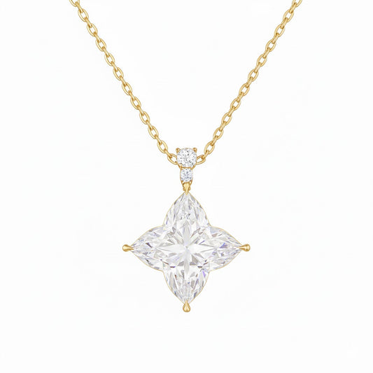 STELLA | 5.11 Ct Bloom Diamond Cluster Pendant in 14K Yellow Gold