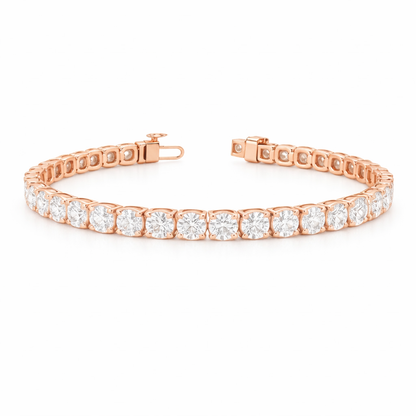 THALIA | 13.16 Ct Round Diamond Tennis Bracelet in 14k Rose Gold