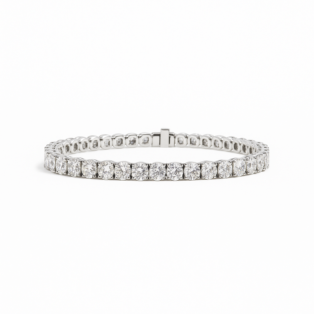 THALIA | 13.16 Ct Round Diamond Tennis Bracelet in 14k White Gold