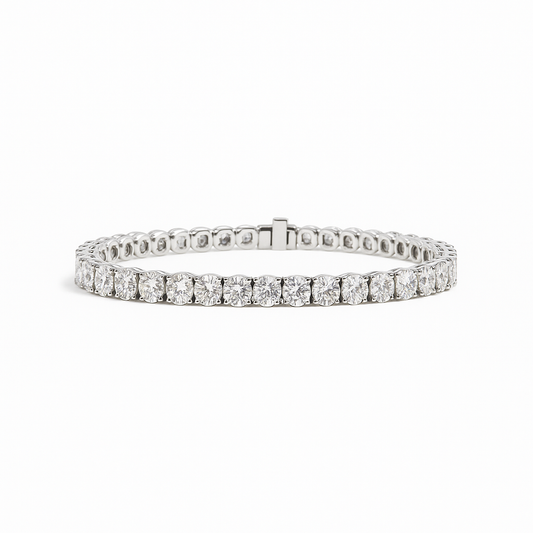 THALIA | 13.16 Ct Round Diamond Tennis Bracelet in 14k White Gold