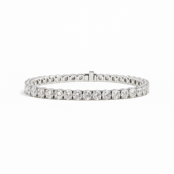 THALIA | 13.16 Ct Round Diamond Tennis Bracelet in 14k White Gold