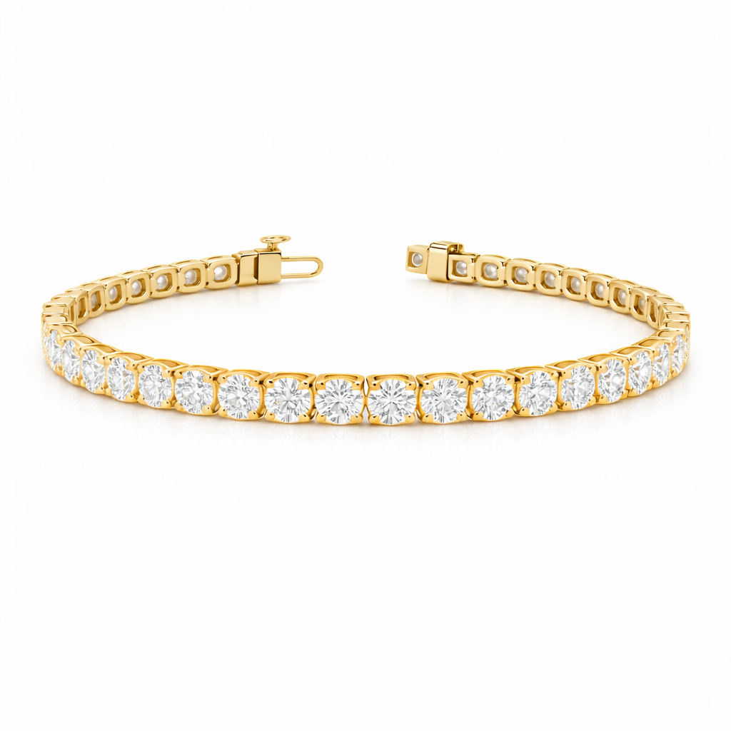 thalia | 13.16 ct round diamond tennis bracelet in 14k yellow gold