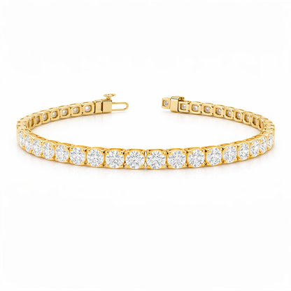 THALIA | 13.16 Ct Round Diamond Tennis Bracelet in 14k Yellow Gold