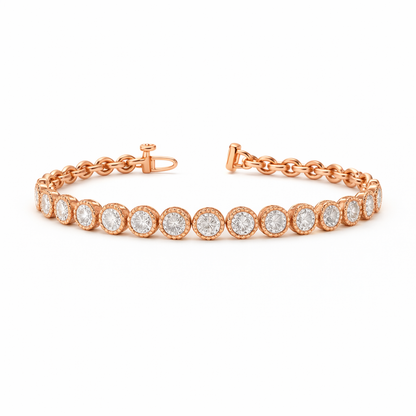 THEODORA | 19.37 Ct Round Diamond Tennis Bracelet in 14K Rose Gold