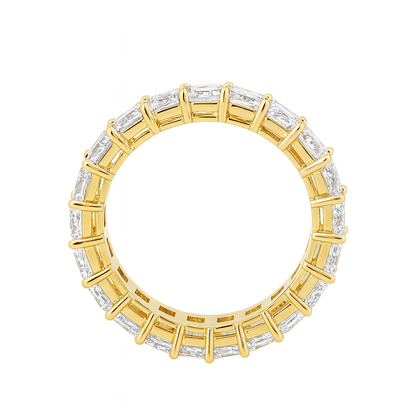 TriVera Emerald Cut Diamond Band – 18K Yellow Gold | Natural Diamonds