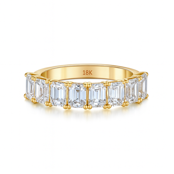 Trielle Emerald Cut Diamond Ring – 2.64 CT Natural Diamonds | 18K Gold