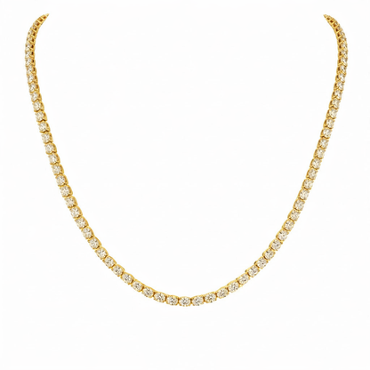 UNDULATE | 9.93 Ct Oval Diamond Tennis Necklace in  14K Yellow Gold - Lab Grown Diamond