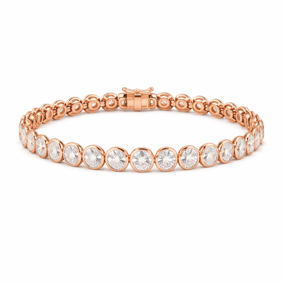 UNDULATE | 10.74 Ct Oval Diamond Tennis Bracelet in 14K White - Lab Grown Diamonds