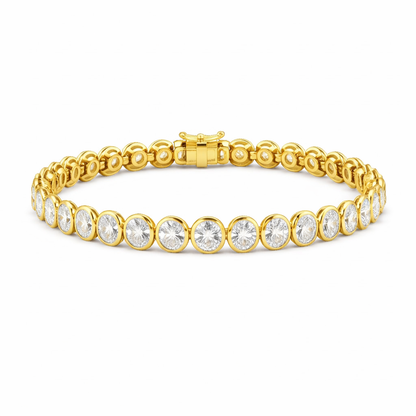 UNDULATE | 10.74 Ct Oval Diamond Tennis Bracelet in 14K White - Lab Grown Diamonds