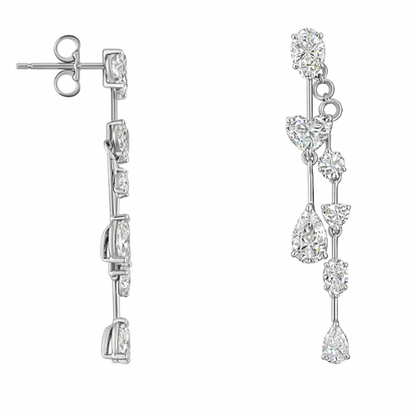 ISLA RADIANCE | 3.45 Ct Heart Shape Hanging Earring in 14K WHITE GOLD - Lab Grown Diamond