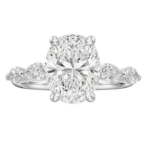 oval brilliance ring | 4.21ct natural | 18k white gold