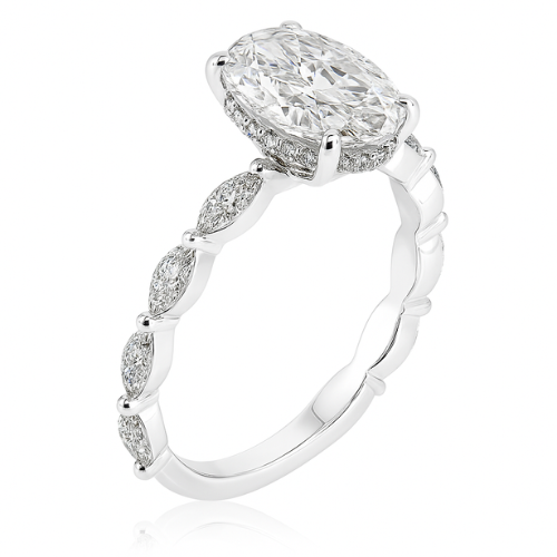 Oval Brilliance Ring | 4.21CT Natural | 18K White Gold