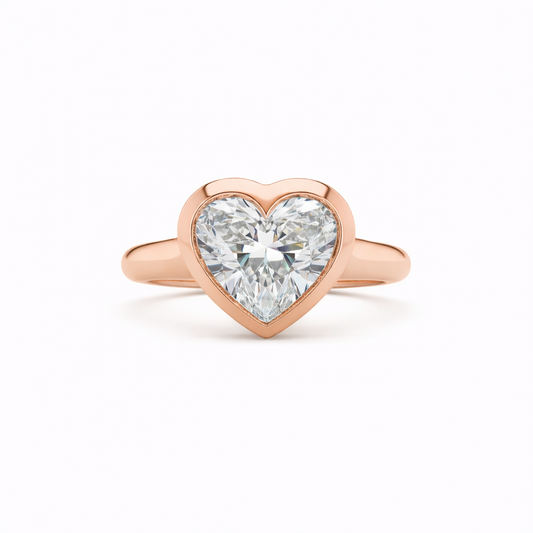 VALENTINA | 2.51 carat Heart Diamond Solitaire Ring in 14K Rose Gold - Lab Grown Diamond