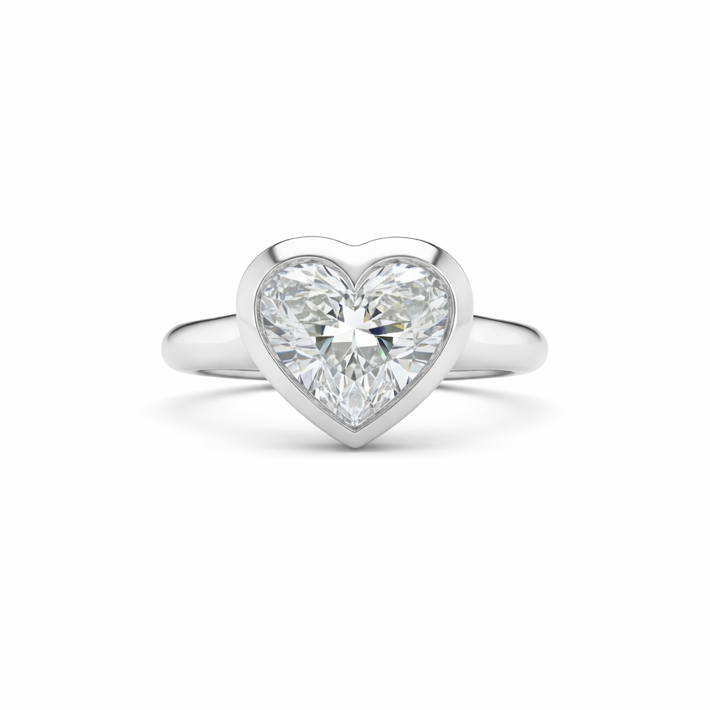 VALENTINA | 2.51 carat Heart Diamond Solitaire Ring in 14K White Gold - Lab Grown Diamond