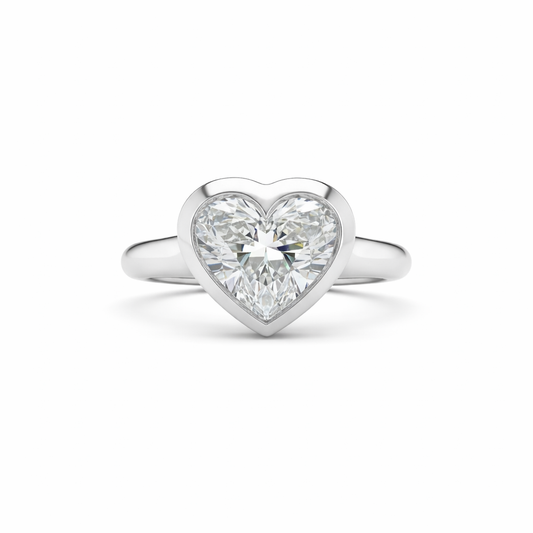 VALENTINA | 2.51 carat Heart Diamond Solitaire Ring in 14K White Gold - Lab Grown Diamond