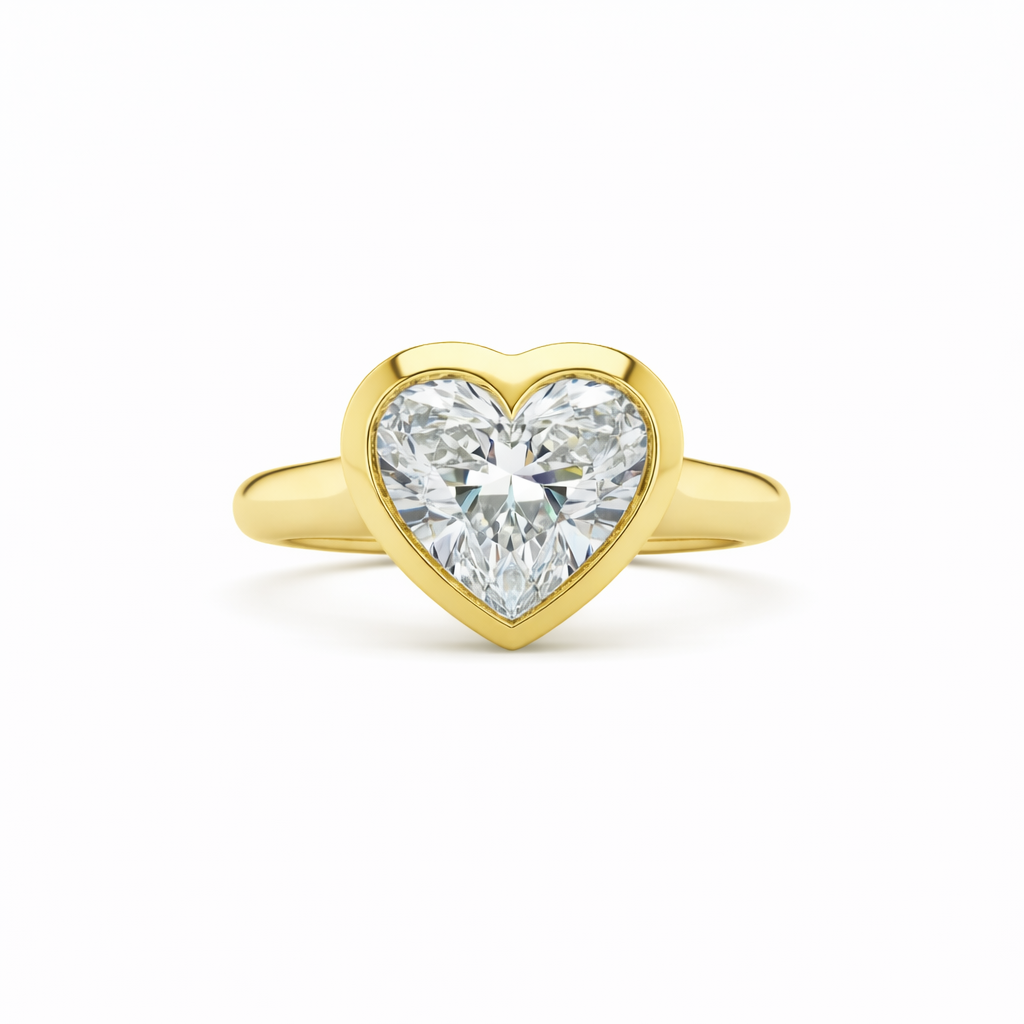 valentina | 2.51 carat heart diamond solitaire ring in 14k yellow gold - lab grown diamond