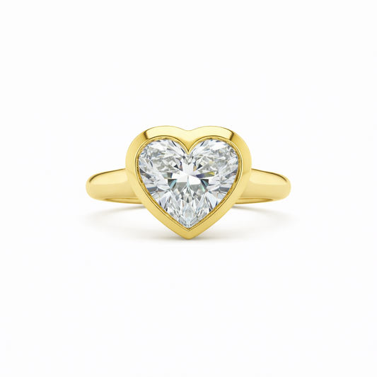 VALENTINA | 2.51 carat Heart Diamond Solitaire Ring in 14K Yellow Gold - Lab Grown Diamond