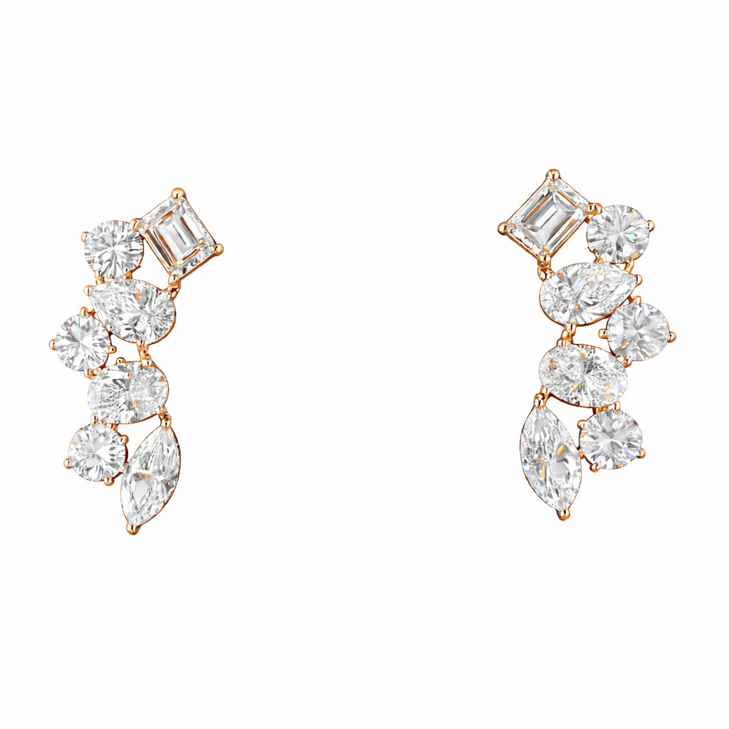valerisse royale 6.03 ct marquise crawler earrings 14k rose gold