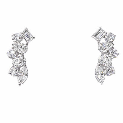 VALERISSE ROYALE 6.03 Ct Marquise Crawler Earrings 14K White Gold
