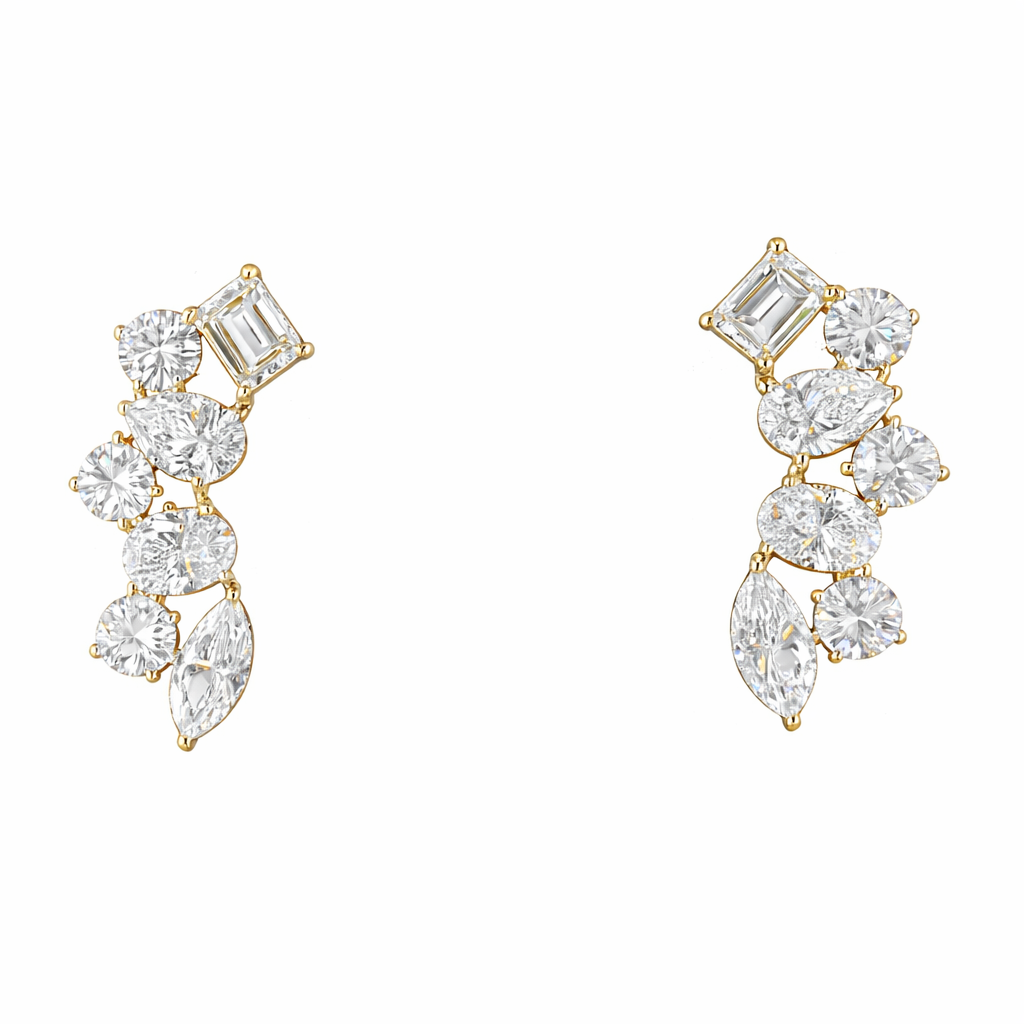 valerisse royale 6.03 ct marquise crawler earrings 14k yellow gold
