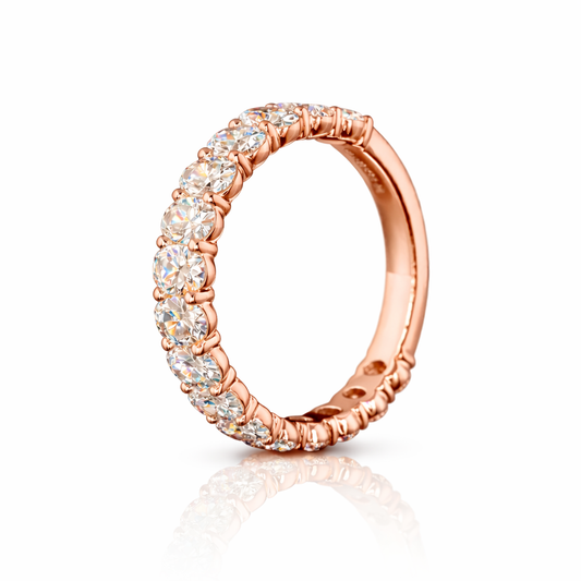 VALERIUS | 2.04 CT Oval Cut 3/4 Band in 14K Rose Gold - Lab Grown Diamond