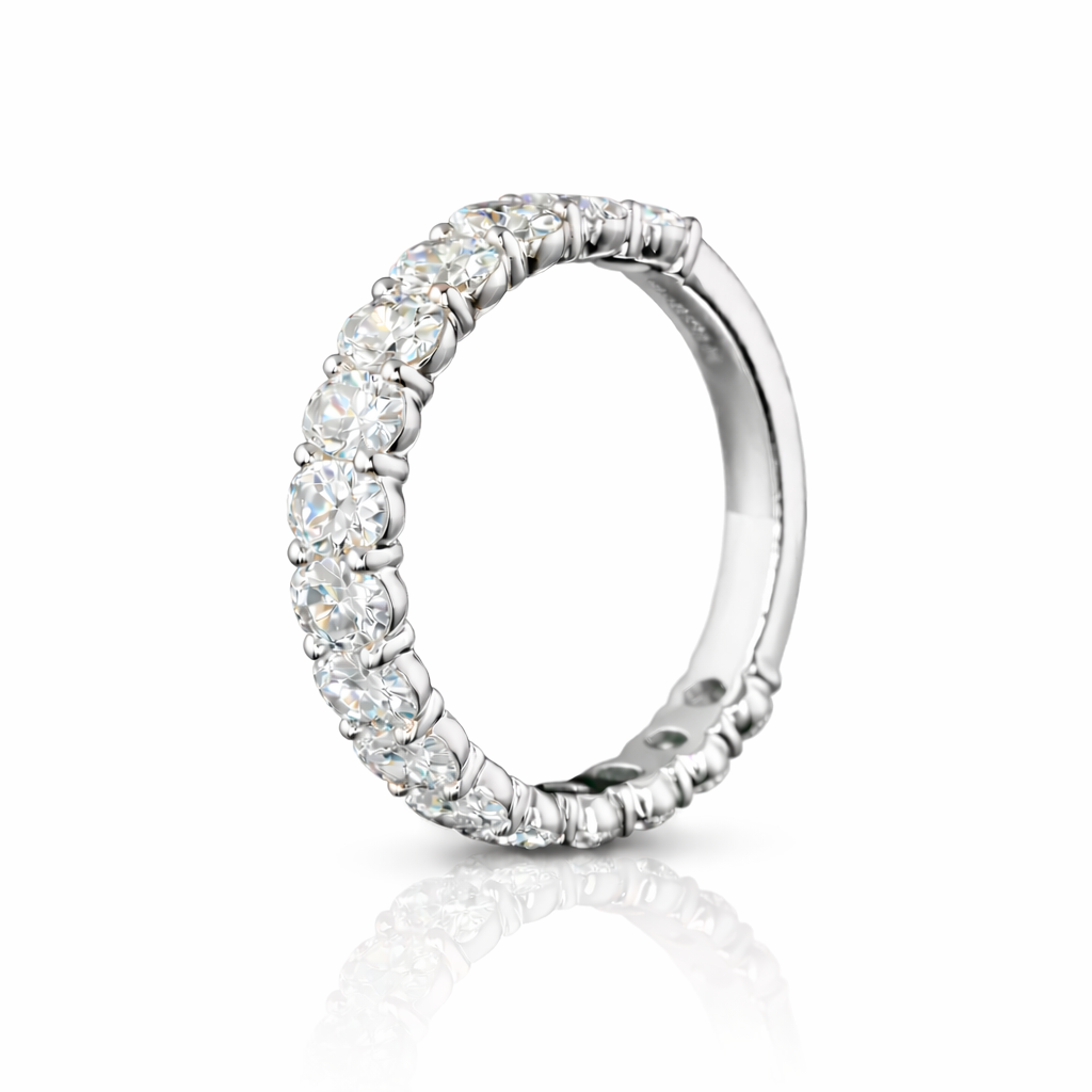 valerius | 2.04 ct oval cut 3/4 band in 14k white gold - lab grown diamond