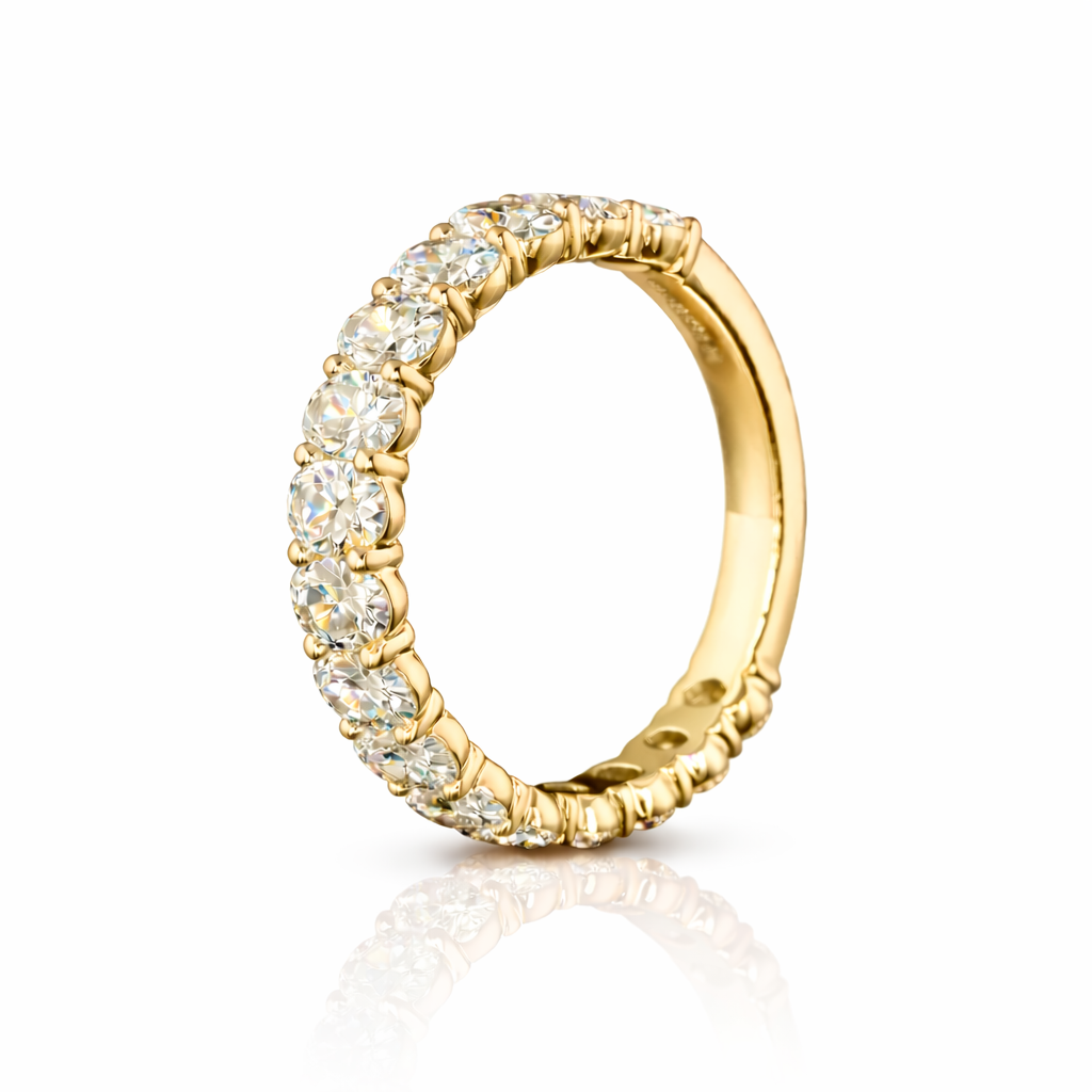 valerius | 2.04 ct oval cut 3/4 band in 14k yellow gold - lab grown diamond