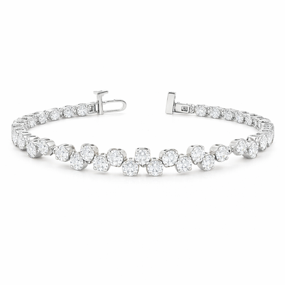 VANGUARD | 6.87 Ct Round Diamond Tennis Bracelet in 18K White Gold