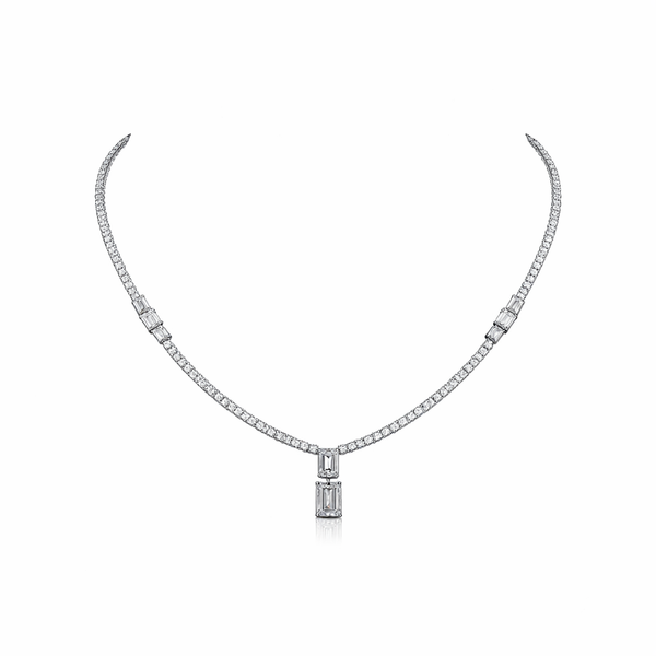 VELMIRA | 7.5 Ct Mixed-Shape Diamond Necklace in 14K White Gold