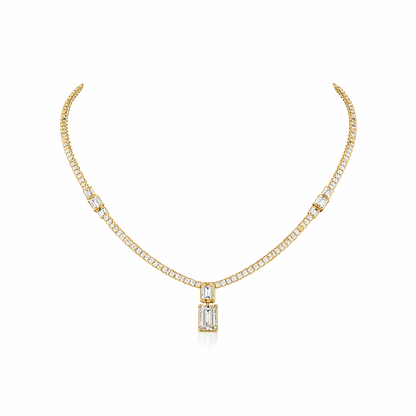 VELMIRA | 7.5 Ct Mixed-Shape Diamond Necklace in 14K Yellow Gold