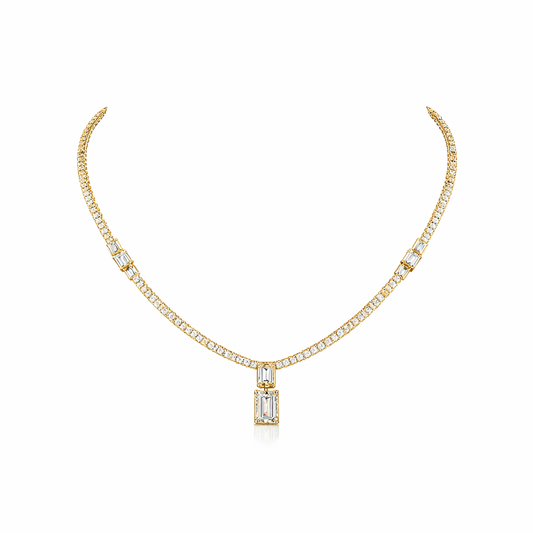 VELMIRA | 7.5 Ct Mixed-Shape Diamond Necklace in 14K Yellow Gold