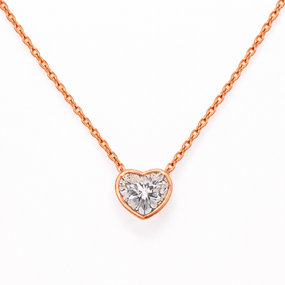 VERADIA | 5.05 Ct Heart Shape Cut Solitaire Pendant in 18K Rose Gold
