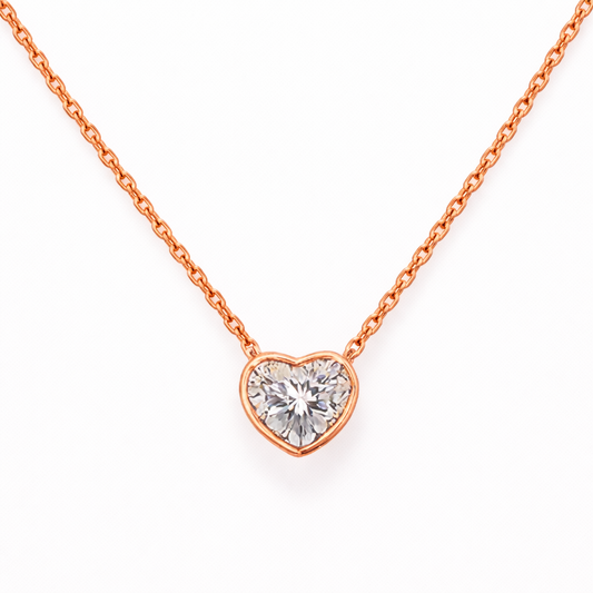 VERADIA | 5.05 Ct Heart Shape Cut Solitaire Pendant in 18K Rose Gold