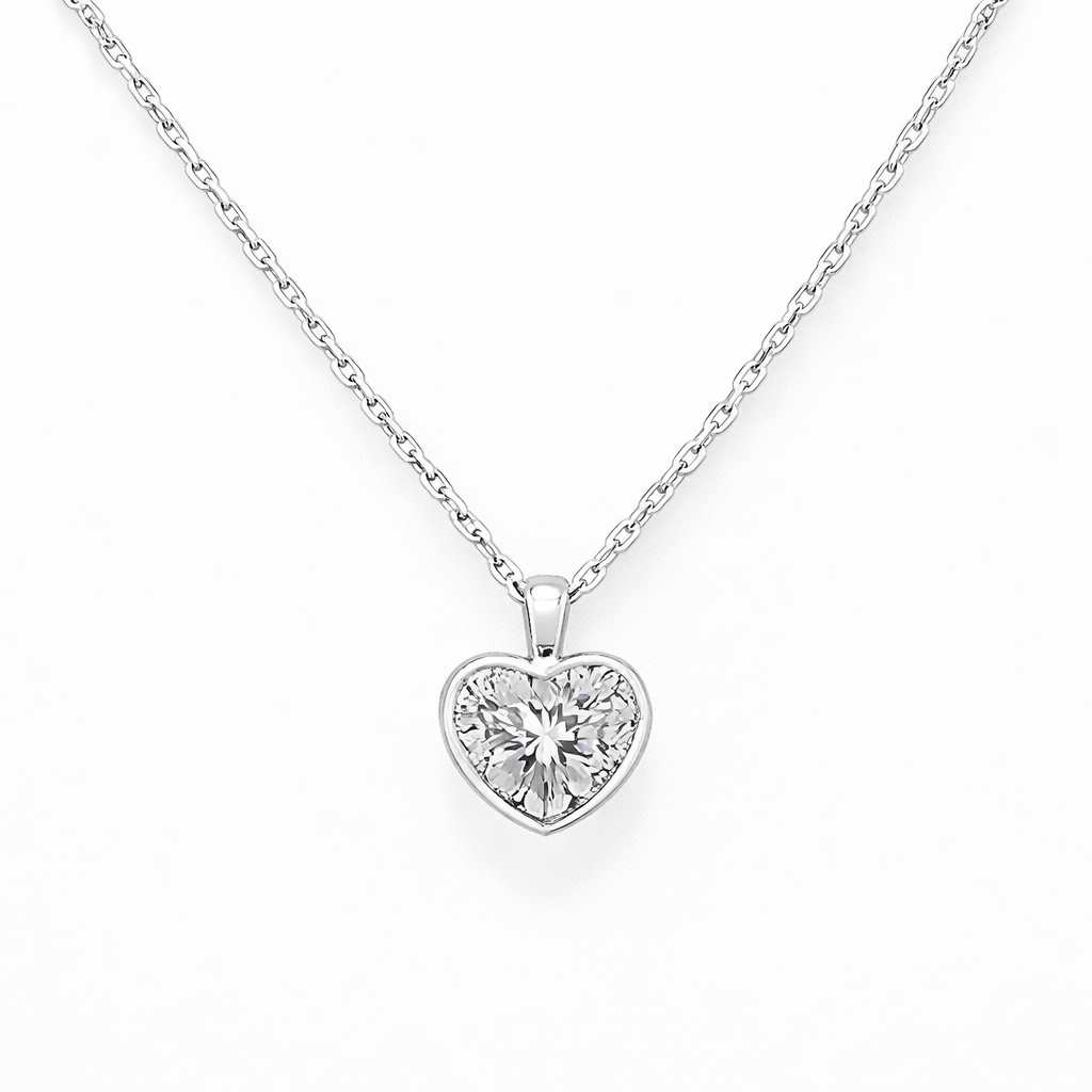 VERADIA | 5.05 Ct Heart Shape Cut Solitaire Pendant in 18K White Gold
