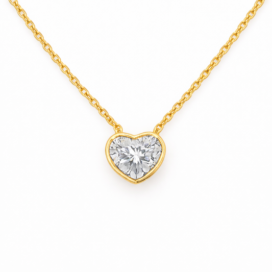 VERADIA | 5.05 Ct Heart Shape Cut Solitaire Pendant in 18K Yellow Gold