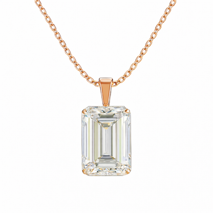 VERA | 3.52 Ct  Emerald Solitaire Pendant in 14K Rose Gold