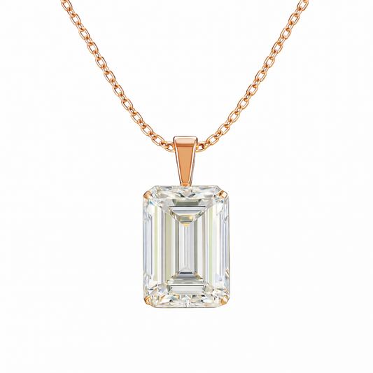 VERA | 3.52 Ct  Emerald Solitaire Pendant in 14K Rose Gold