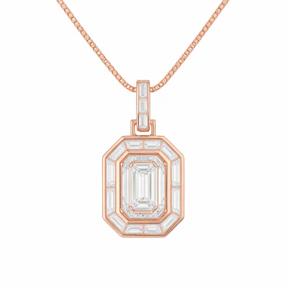 VERDANT | 8.94 Ct Mixed-Shaped Diamond & Gemstone Pendant in 14K Rose Gold